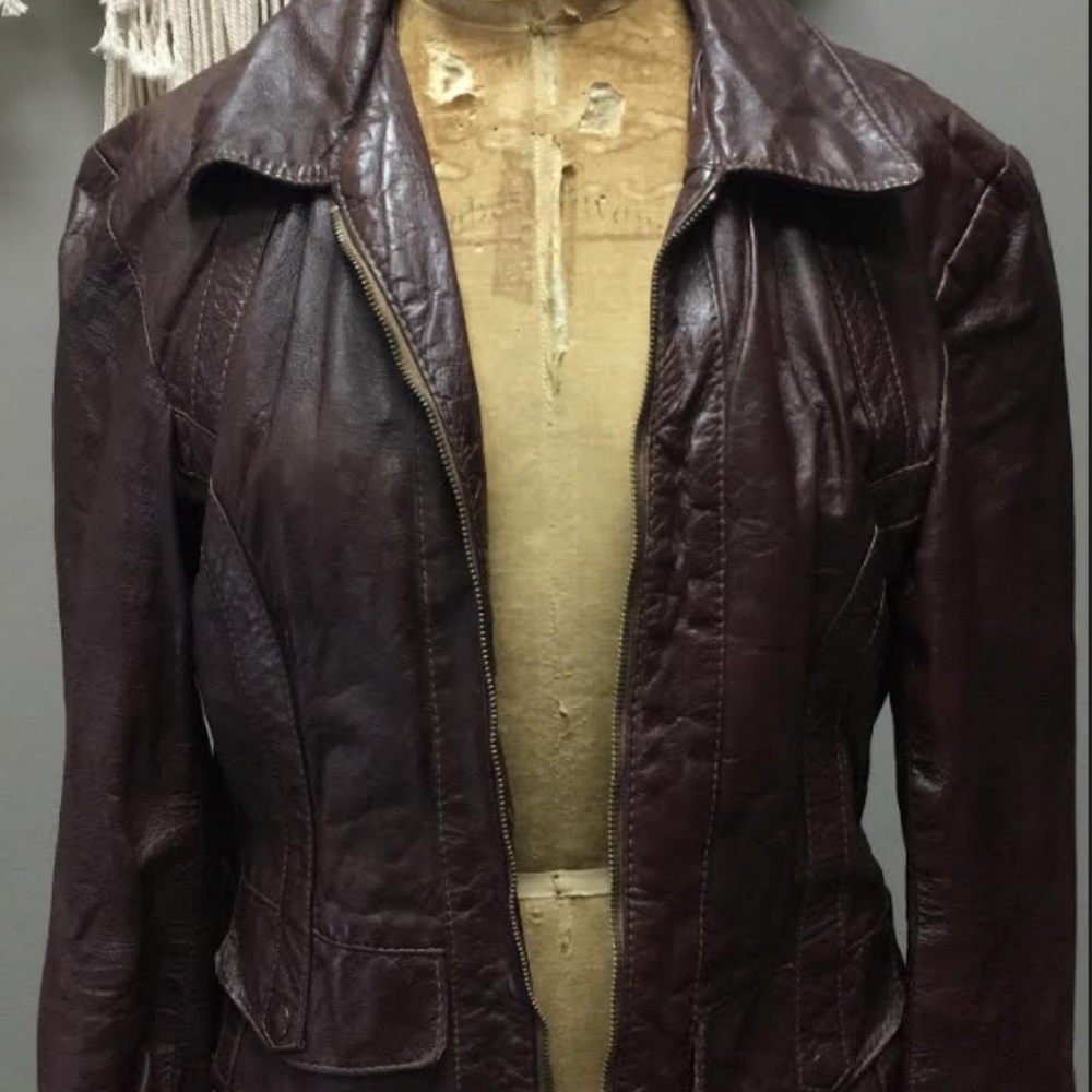 Vintage 1970's Brown Leather Jacket